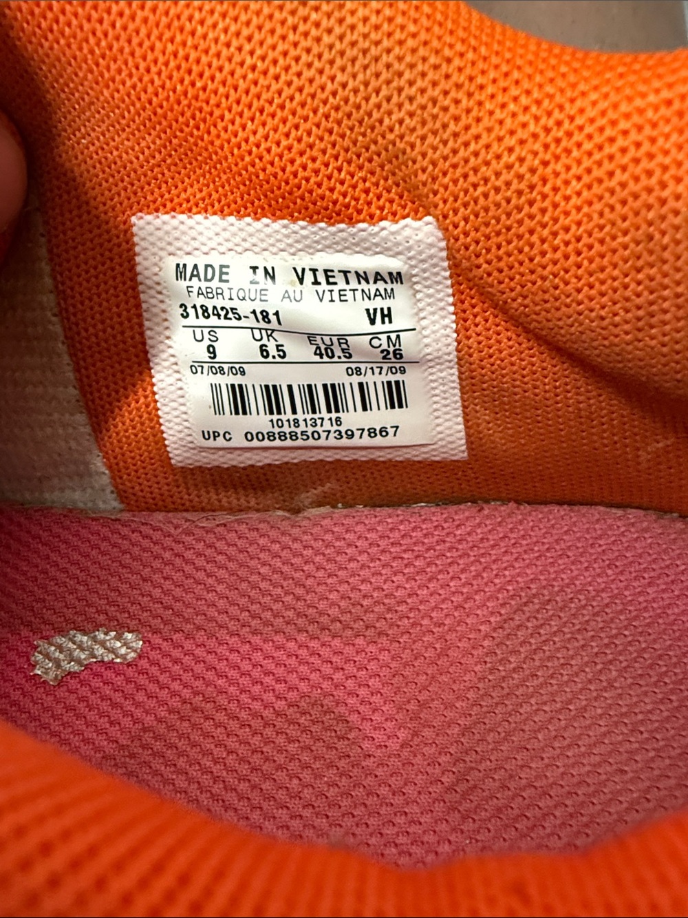 Nike Silver Mesh Running Sneakers with Orange and Pink Swoosh - Picture 6 of 7